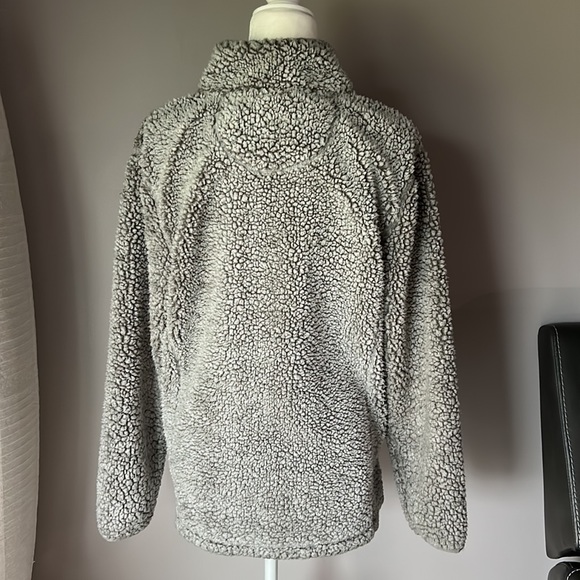 Nordic Fleece Women’s Grey Oversized The Victoria Sherpa Pullover Jacket - Picture 5 of 7